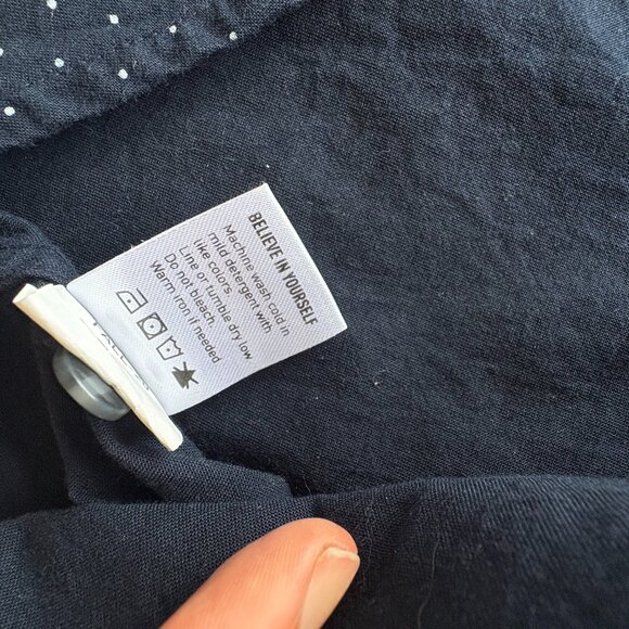 Bridge & Burn Lana Navy Polkadot short sleeve shirt, Size S - Picture 3 of 6